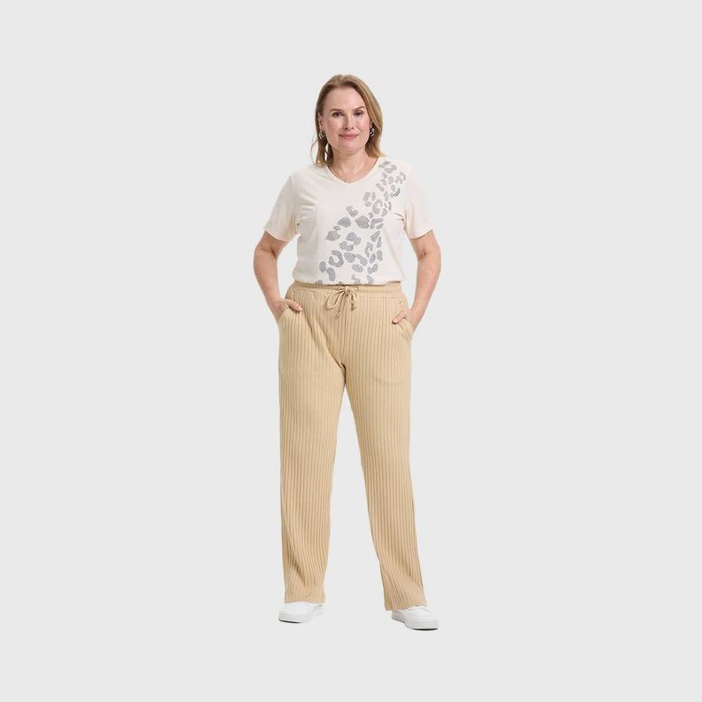 Pantalón Buzo Mujer Con Cordones Beige Fashion's Park-3