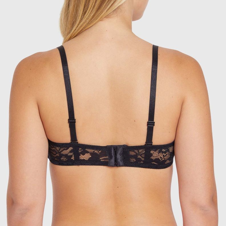 Sostén Mujer Push Up Con Encaje Negro-1