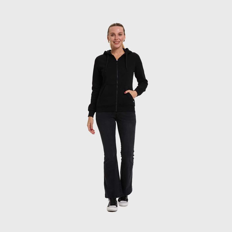 Polerón Mujer Hoodie Full Zipper Negro Fashion's Park-3