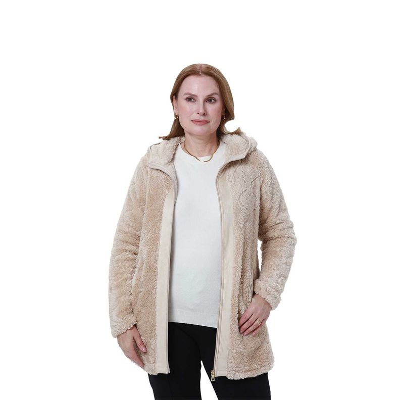 Polar Mujer Peludo Full Zipper Beige-0