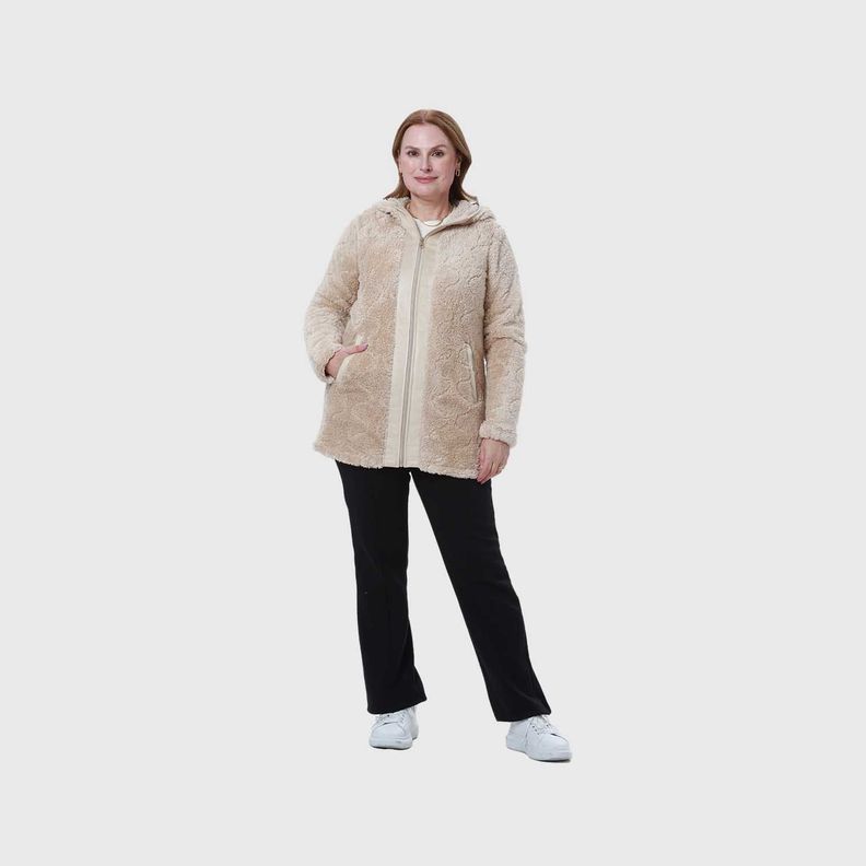 Polar Mujer Peludo Full Zipper Beige-3