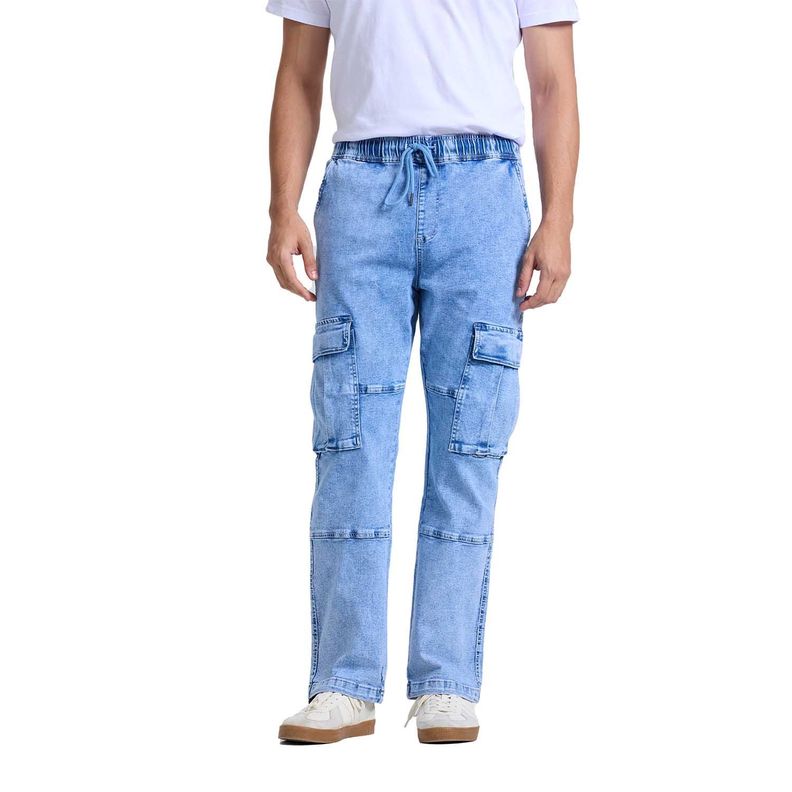 Jeans Hombre Doble Cargo Azul Claro Fashion's Park-0