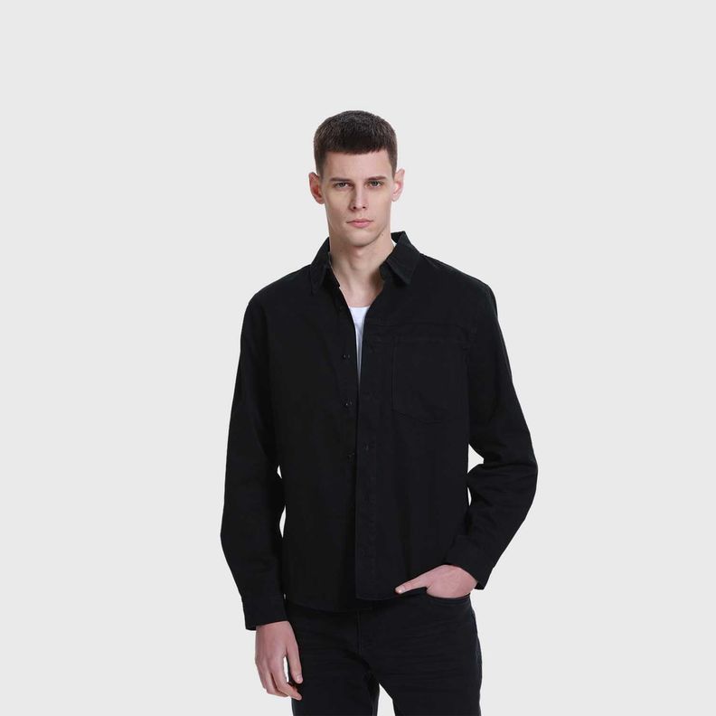 Camisa Hombre Sobrecamisa Con Bolsillo Gris-1