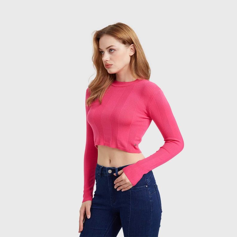 Sweater Mujer Crop Fucsia Fashion's Park-1