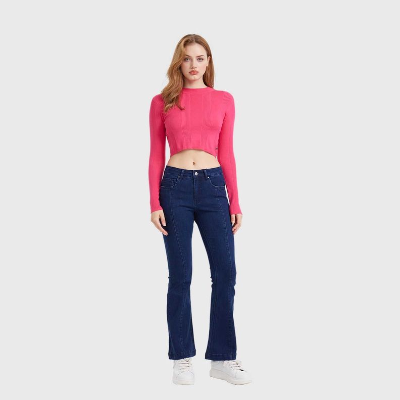 Sweater Mujer Crop Fucsia Fashion's Park-3
