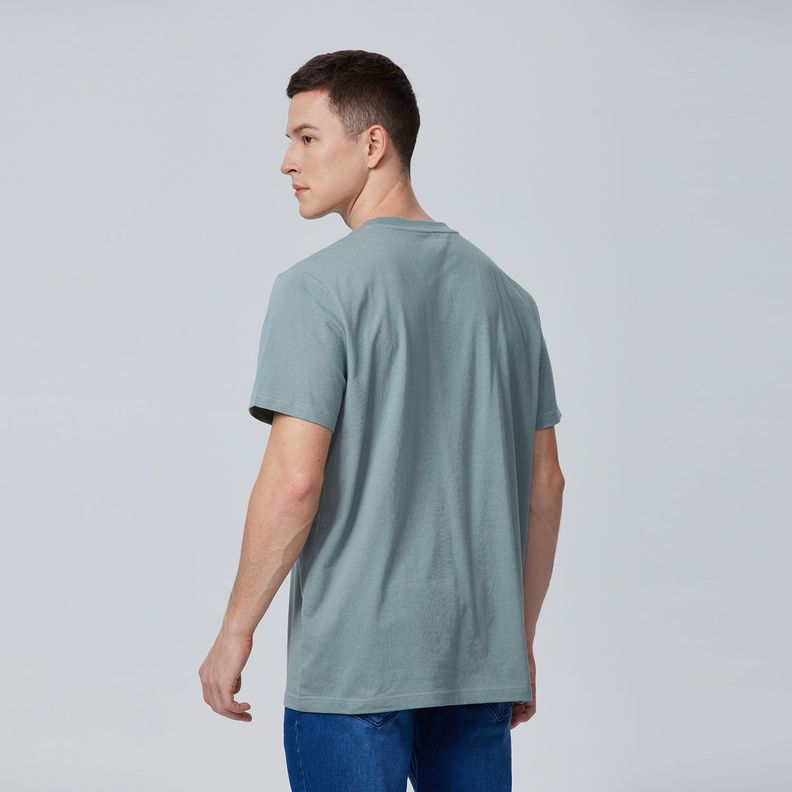 Polera Básica Con Bolsillo Menta Hombre-2