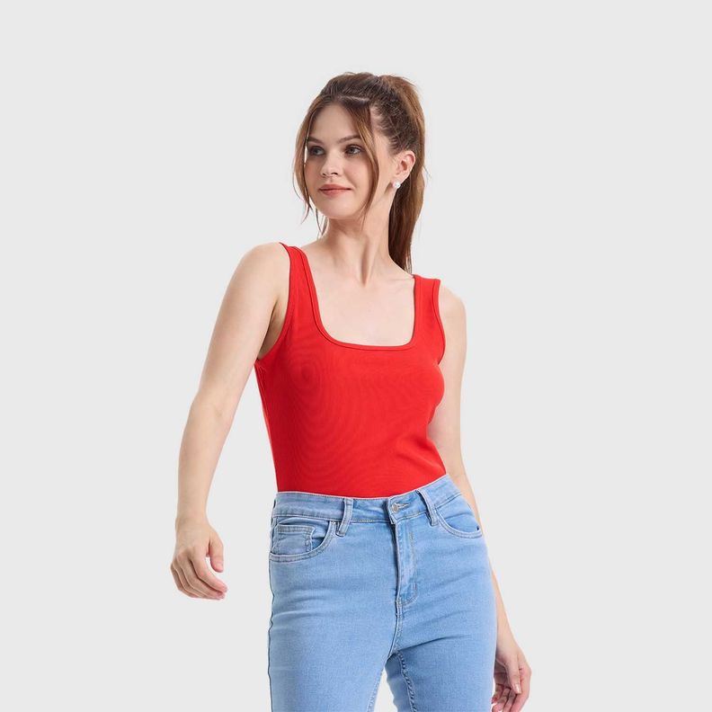 Polera Mujer Body Liso Rojo Fashion's Park-1