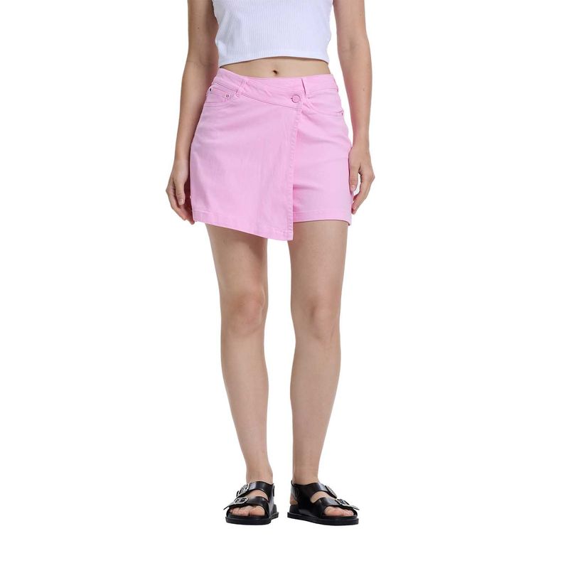 Falda Mujer Short Rosado Fashions Park-0