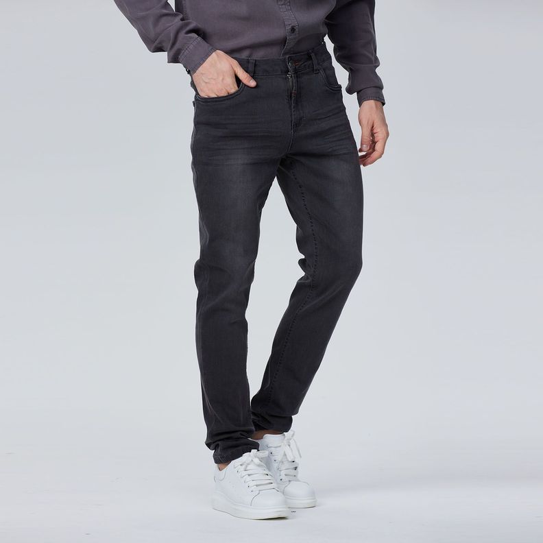 Jeans Skinny 101 Gris Oscuro Hombre-1
