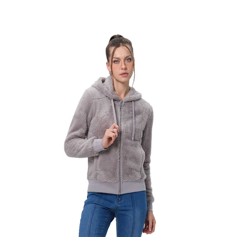 Polar Mujer Peludo Gris-0