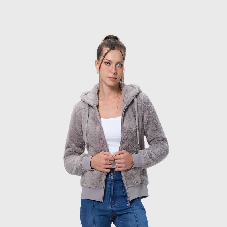 Polar Mujer Peludo Gris-1