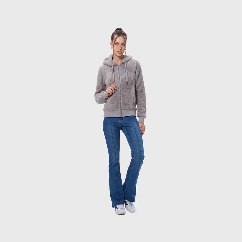 Polar Mujer Peludo Gris-3