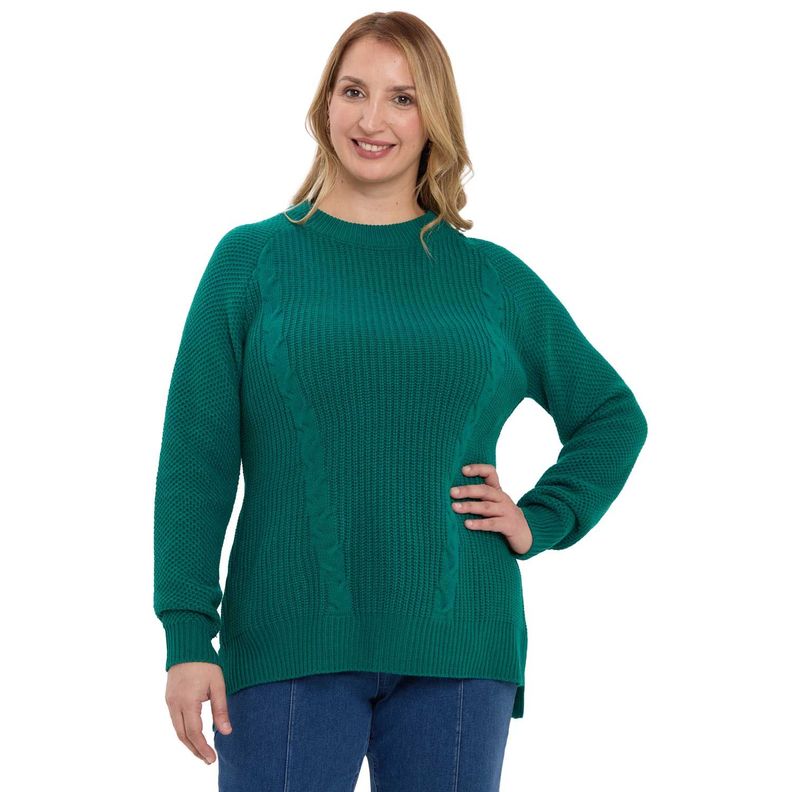 Sweater Mujer Calado Verde-0