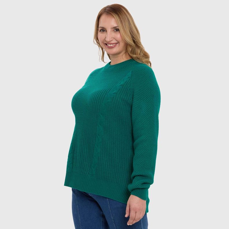 Sweater Mujer Calado Verde-1
