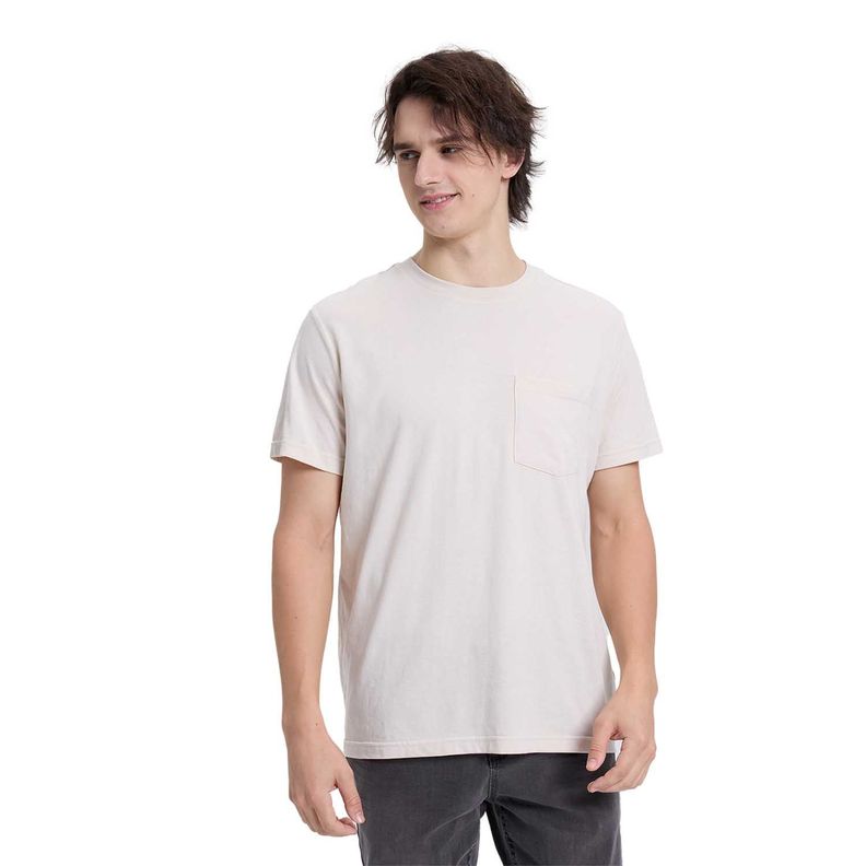 Polera Hombre Básica Con Bolsillo Beige Claro Fashion's Park-0