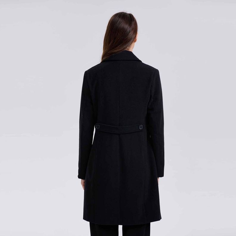 Abrigo Mujer Liso Calce Entallado Negro Fashion´s Park-2