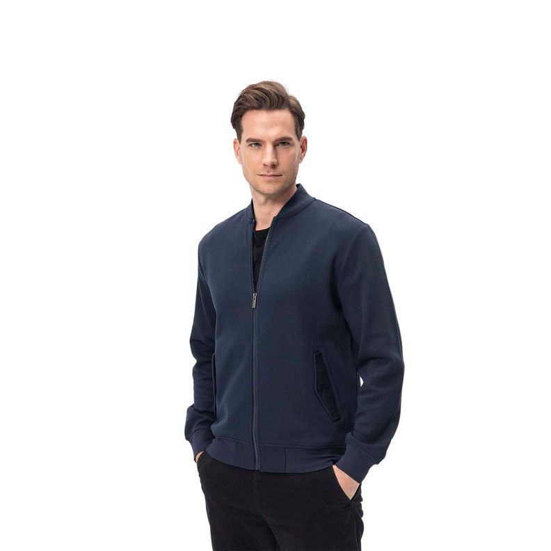 Polerón Hombre Bomber Azul Marino Fashion's Park-0