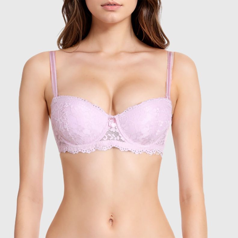 Sostén Mujer Strapless Encaje Lila-0