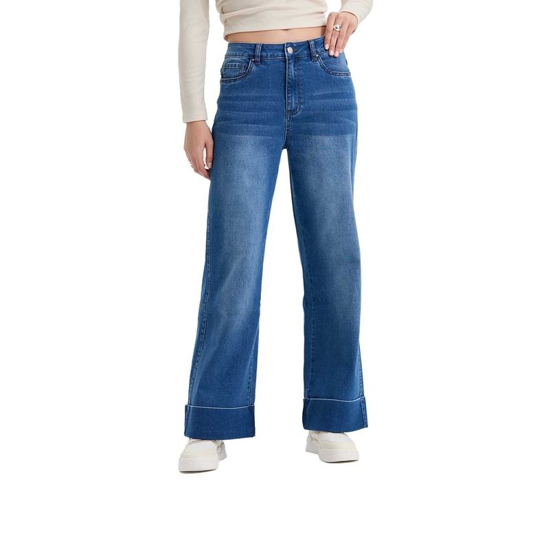 Jeans Mujer Wide Leg Basta Azul-0