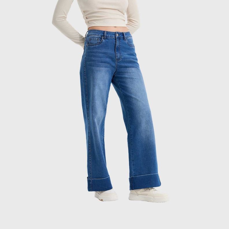 Jeans Mujer Wide Leg Basta Azul-1