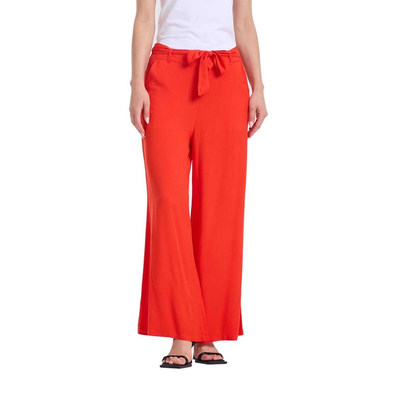 Pantalón Mujer Palazzo Liso Pretina Naranjo Fashion's Park-0