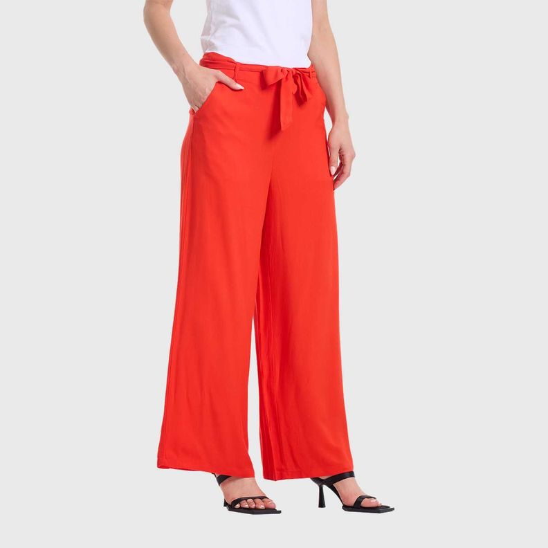 Pantalón Mujer Palazzo Liso Pretina Naranjo Fashion's Park-1