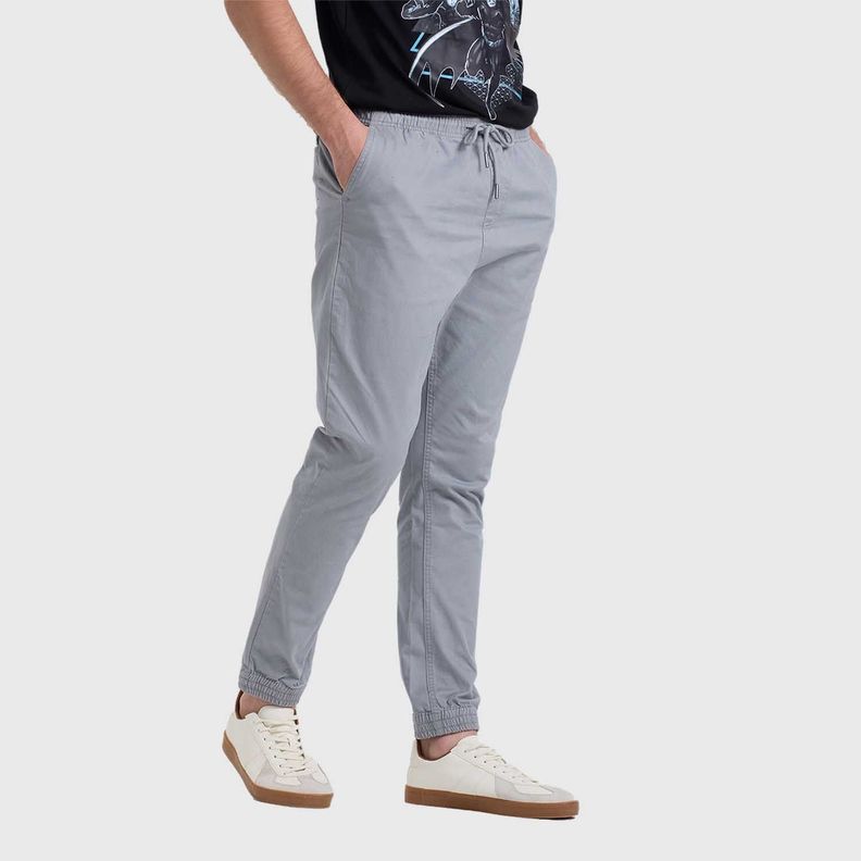 Pantalón Hombre Jogger Básico Gris Oscuro-1
