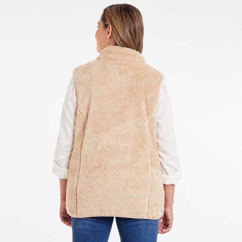 Polar Peludo Estilo Montgomery Beige Mujer-2