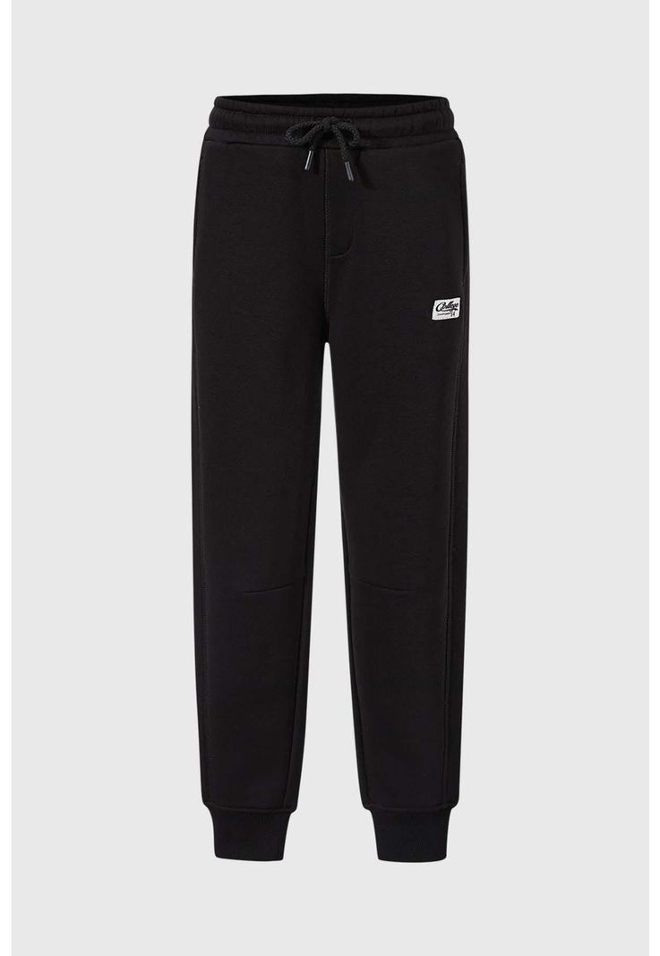 Pantalón Buzo Niño Jogger Corte Lateral Negro