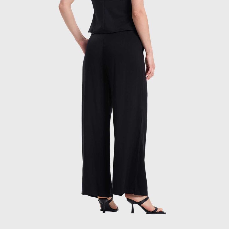 Pantalón Mujer Palazzo Liso Elasticada Negro Fashion's Park-2