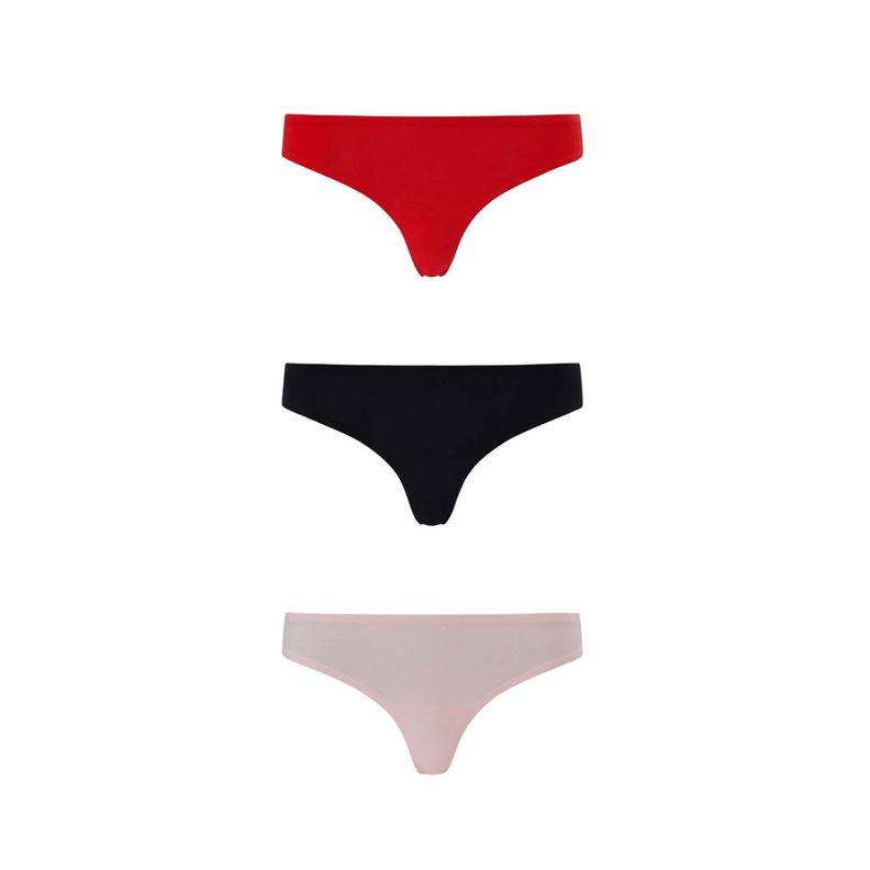 Calzón Mujer Colaless Tripack Algodón Rojo Fashion's Park-0