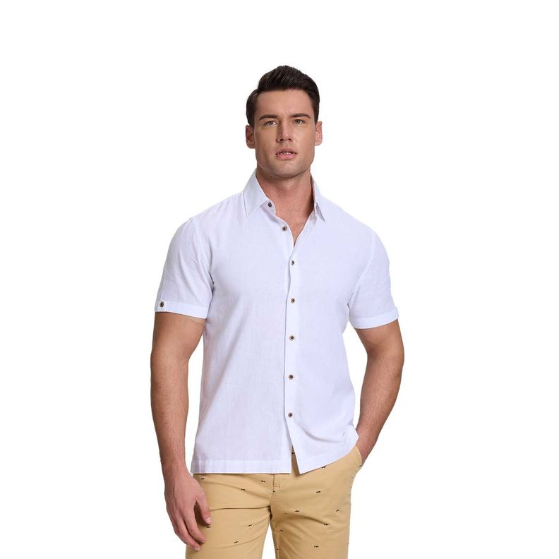 Camisa Hombre Lisa Blanco Fashion's Park-0