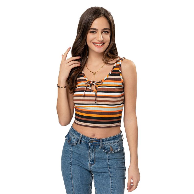Polera Escote Tiras Café Mujer Fashion'S Park-0