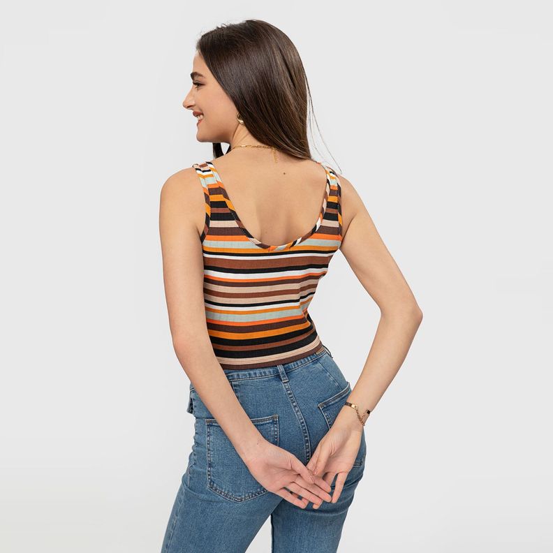 Polera Escote Tiras Café Mujer Fashion'S Park-2