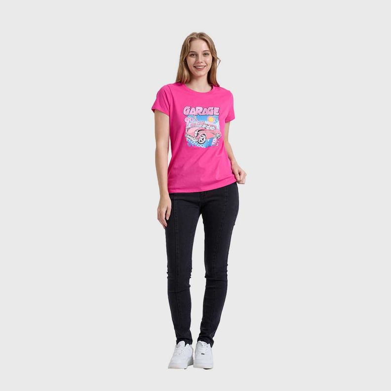 Polera Mujer Básica Print Fucsia Fashion's Park-3