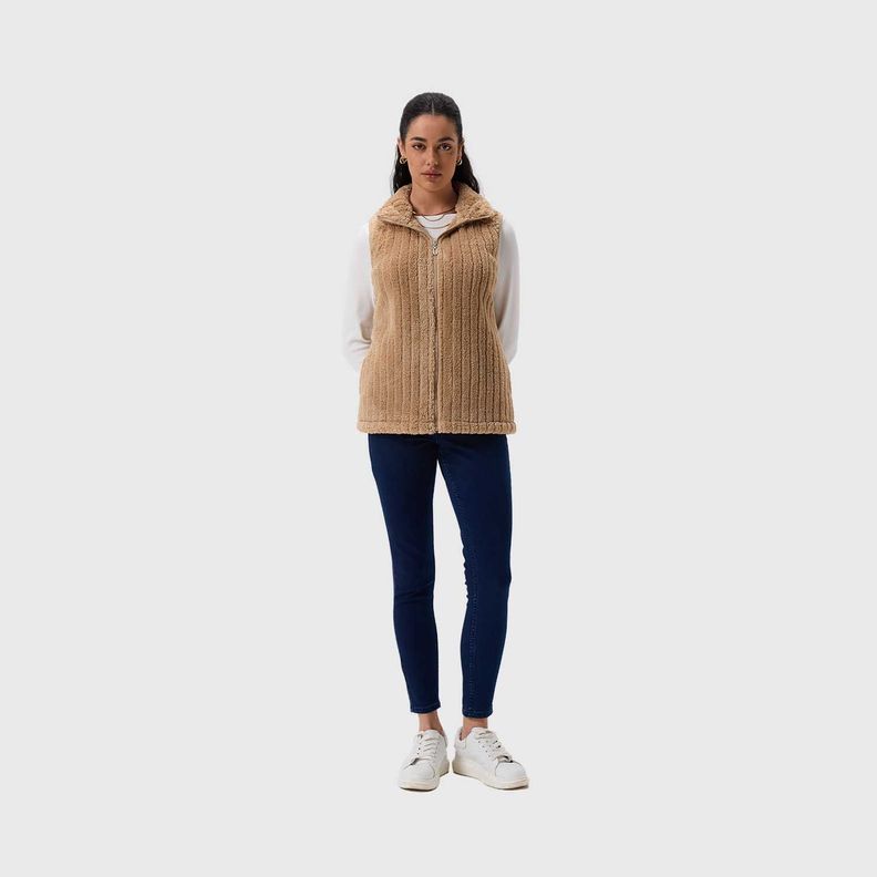 Polar Mujer Peludo Con Textura Beige Oscuro Fashion's Park-3