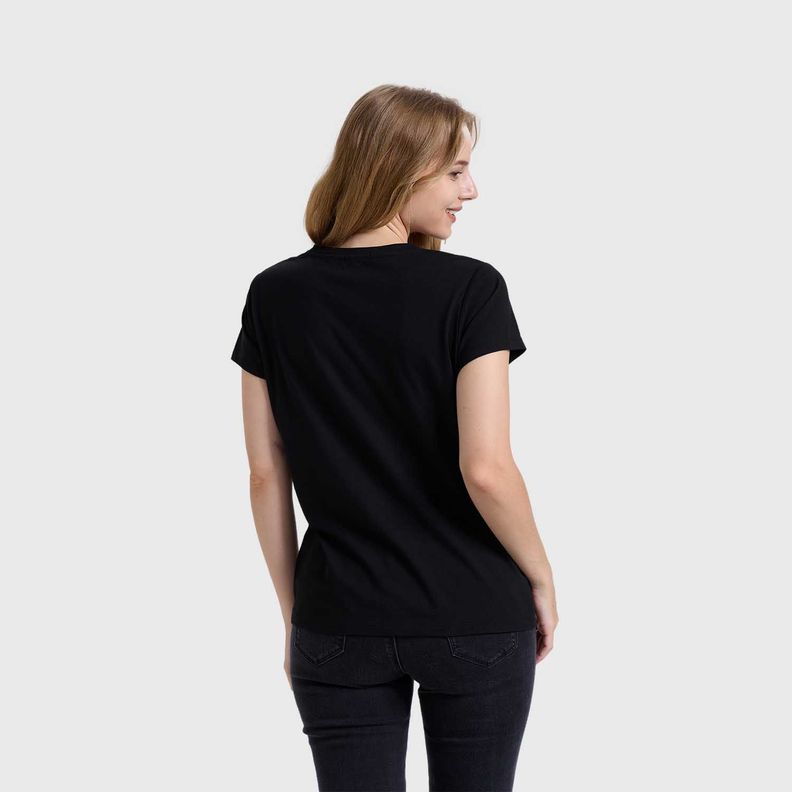 Polera Mujer Básica Print Negro / Blanco Fashion's Park-2