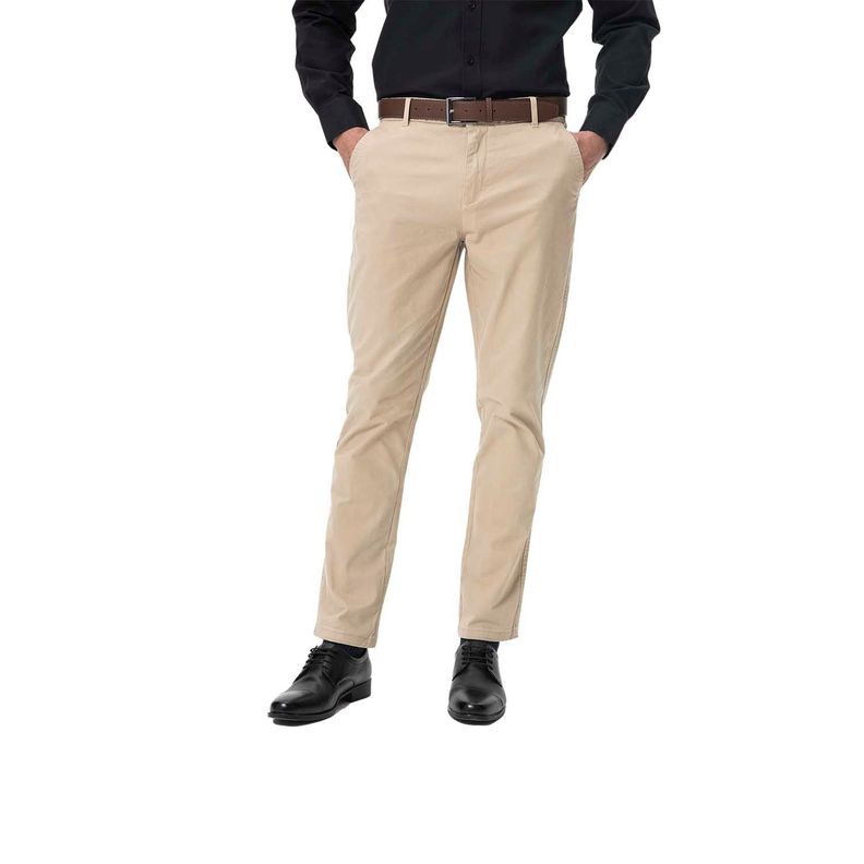Pantalón Hombre Chino con Cinturón Beige Fashion's Park-0