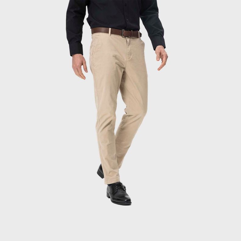 Pantalón Hombre Chino con Cinturón Beige Fashion's Park-1