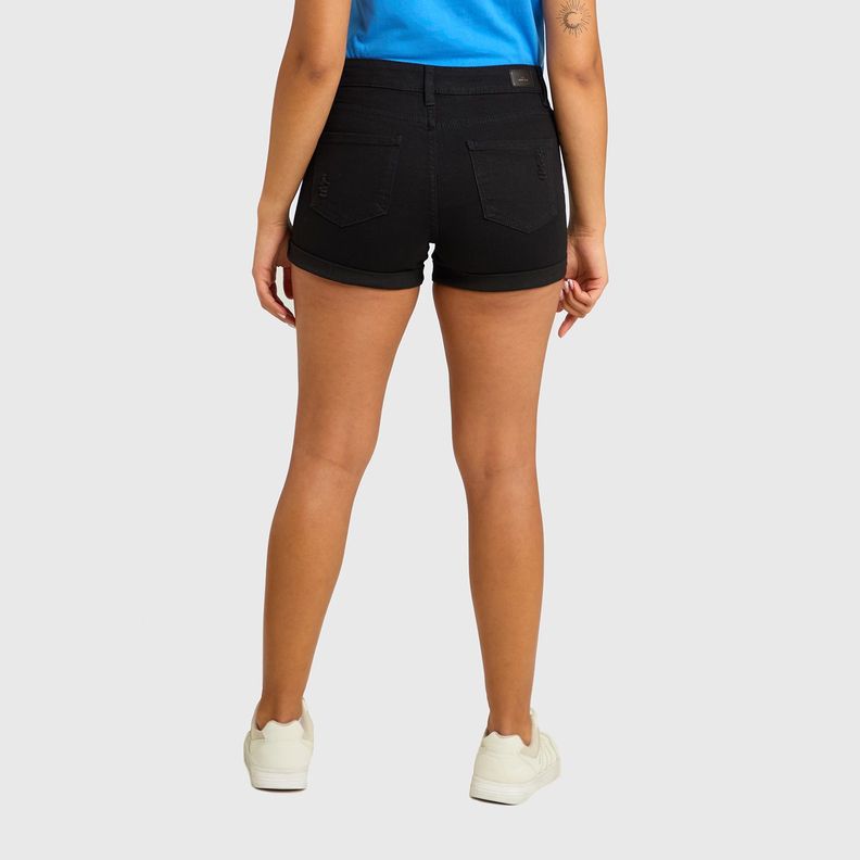 Short Mujer Roll Up Tiro Alto Negro Fashions Park-2
