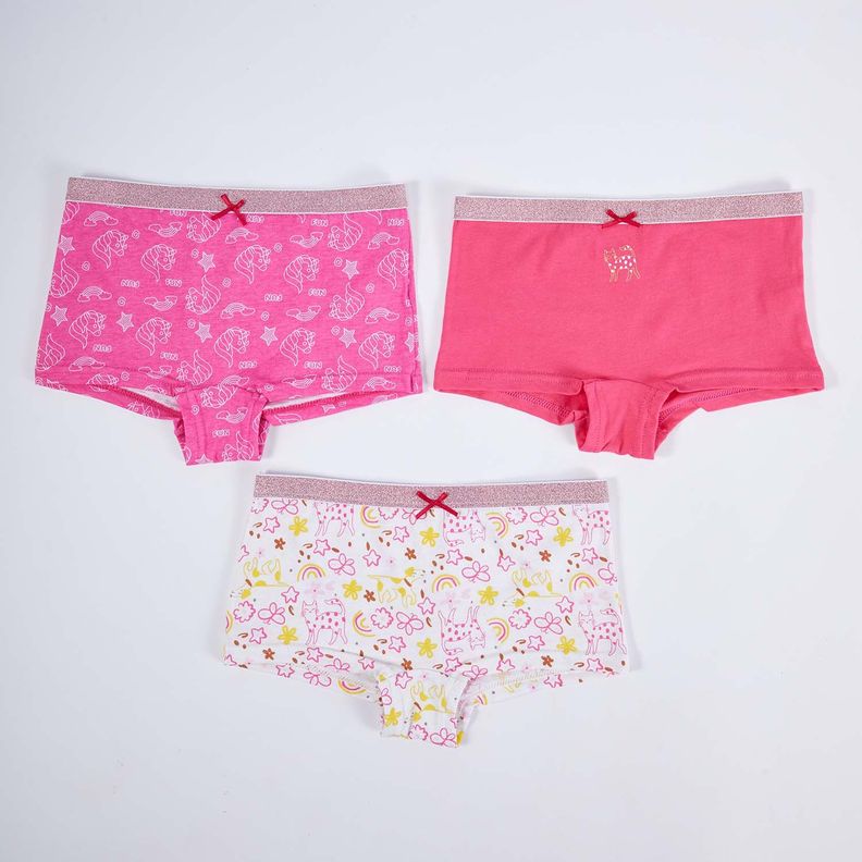 Calzón Niña Pantaleta Tripack Fucsia-0