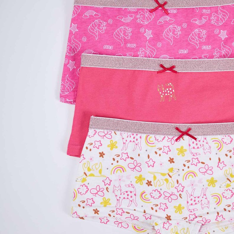 Calzón Niña Pantaleta Tripack Fucsia-1