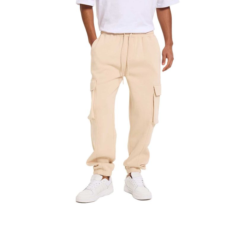 Pantalón Buzo Hombre Jogger Básico Beige Fashion's Park-0