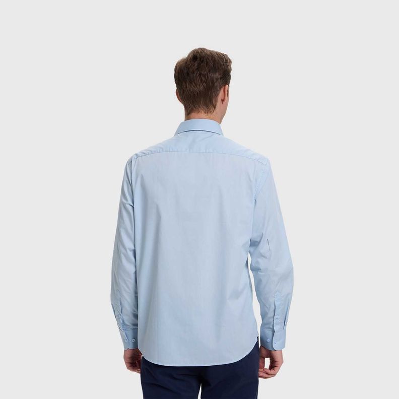 Camisa Hombre Cuello Italiano Celeste Fashion's Park-2