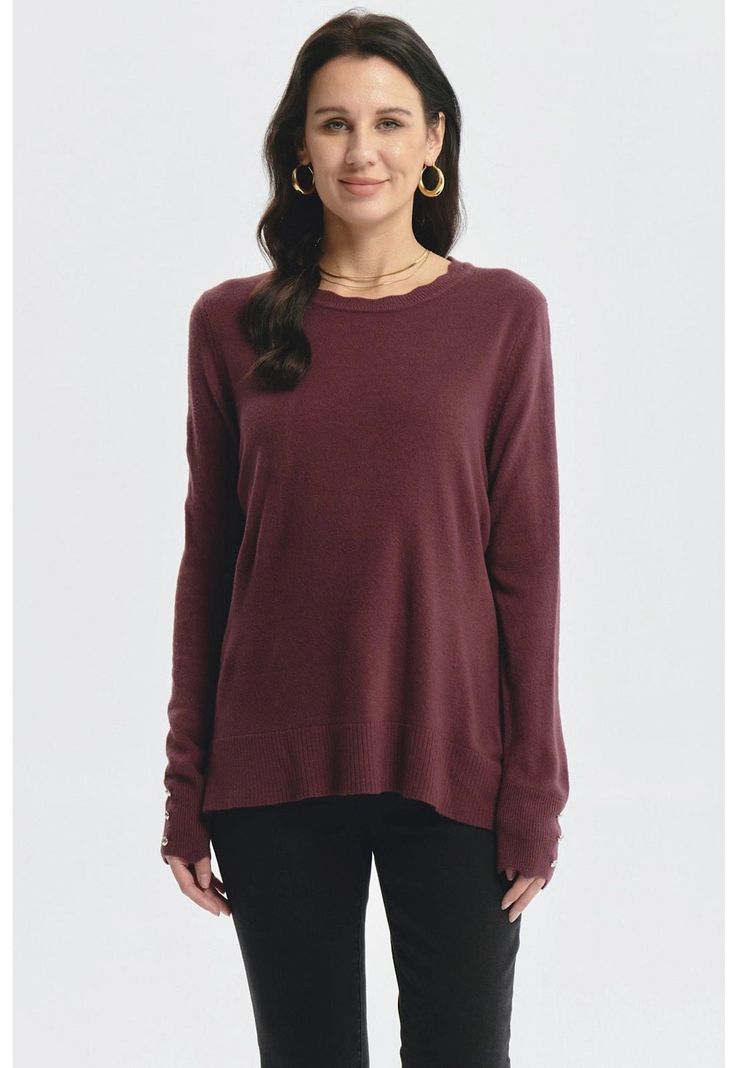Sweater Mujer Botones Rojo