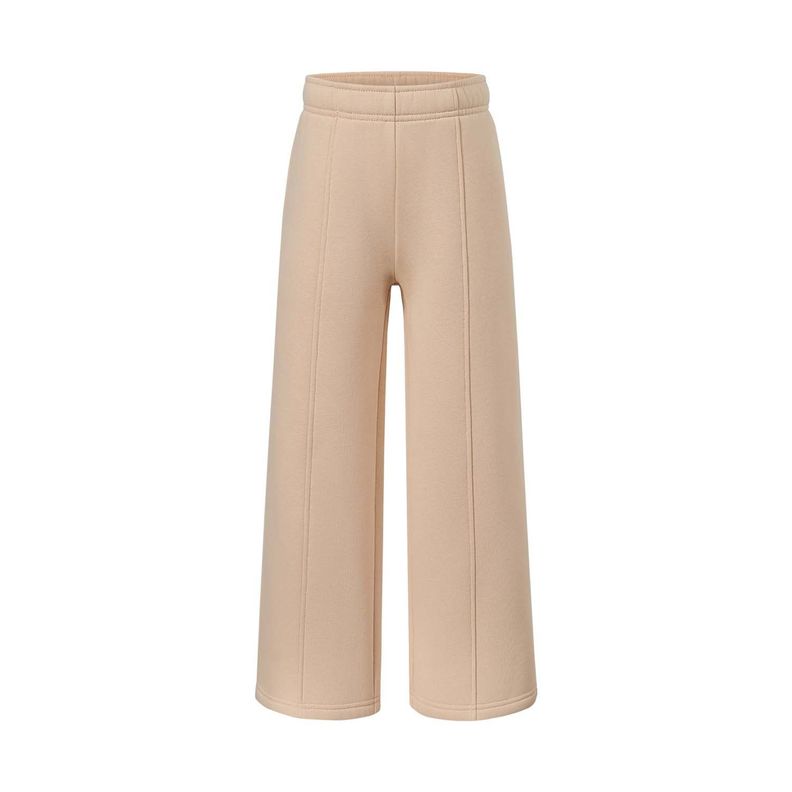 Pantalón Buzo Niña Wide Leg Beige-0