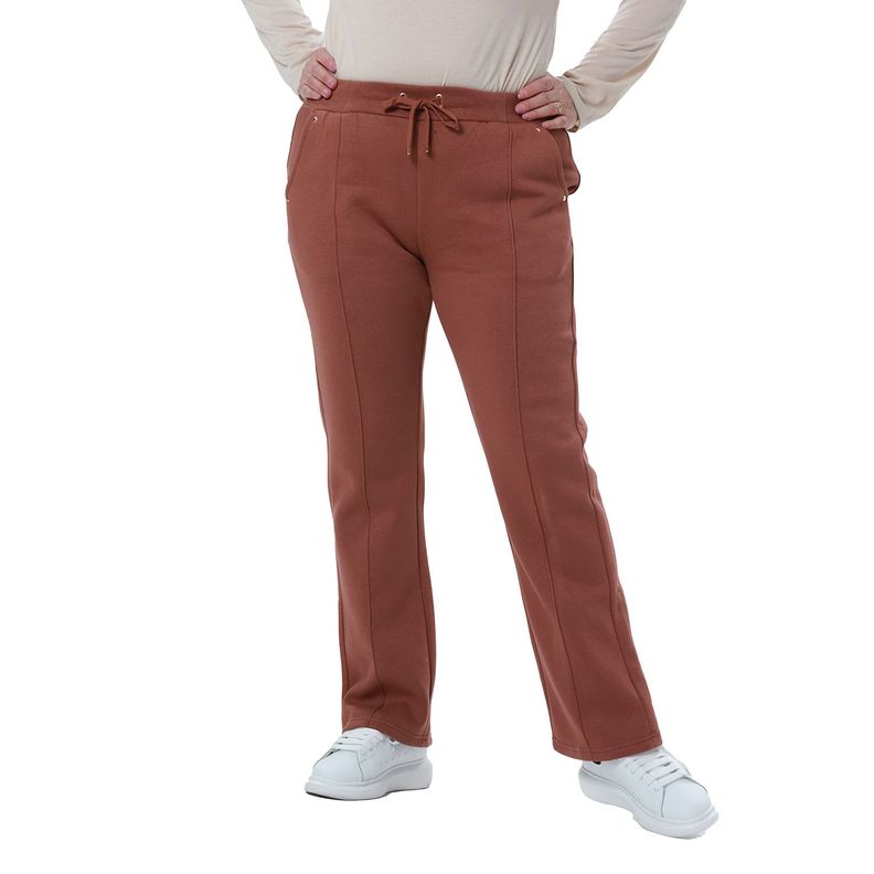 Pantalón Buzo Mujer Flare Clásico Beige Oscuro Fsp-0