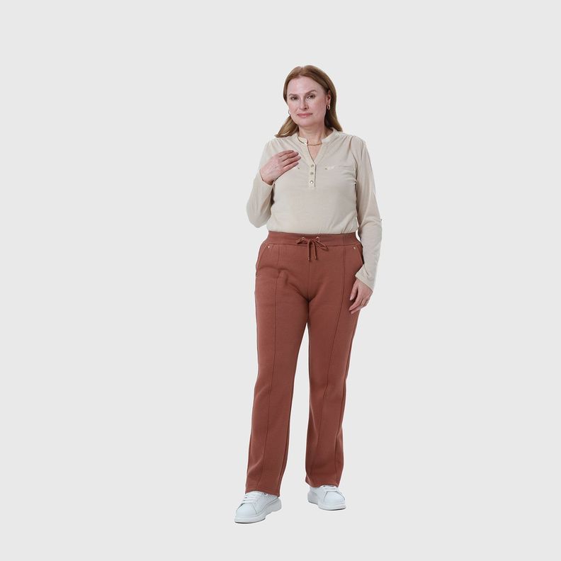 Pantalón Buzo Mujer Flare Clásico Beige Oscuro Fsp-3
