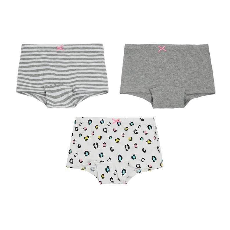 Calzón Tripack Short Gris Niña-0