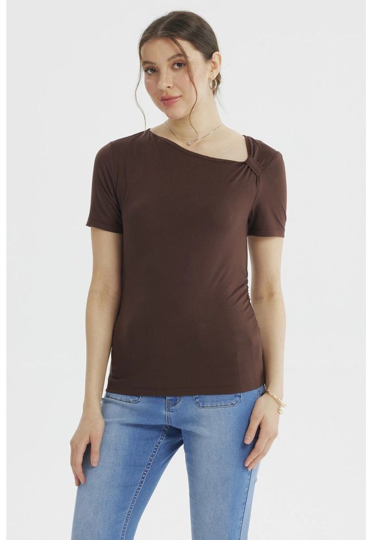 Polera Mujer Ajustado Chocolate- ll